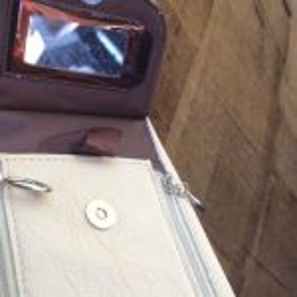 Rustic Couture Crossbody Wallet Cream Tan Chain Leather Western - Picture 6 of 8